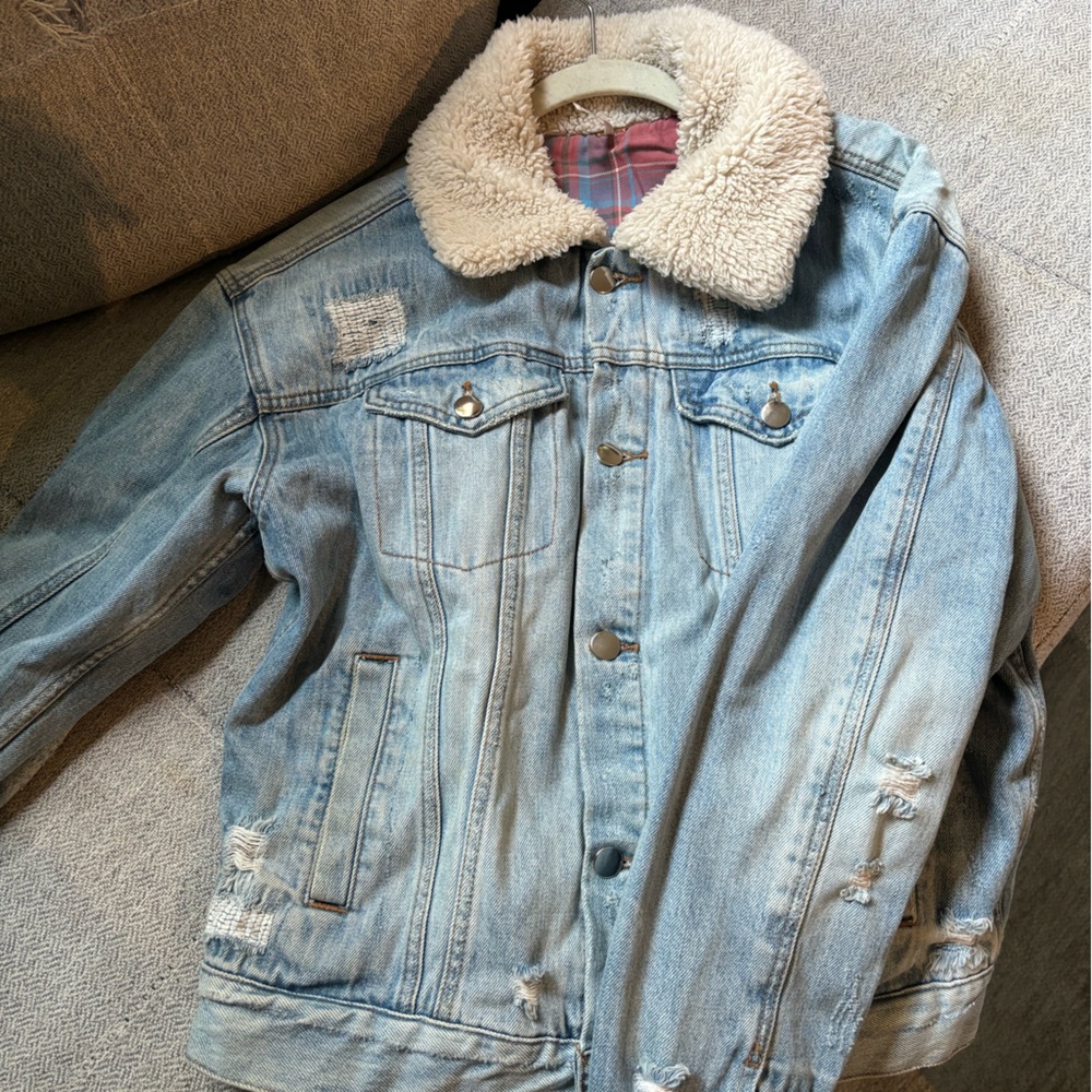 Free People Denim Jacket (flannel lined!)
